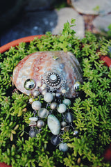 Vintage shell brooch