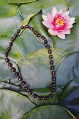 Vintage faux amber beaded necklace