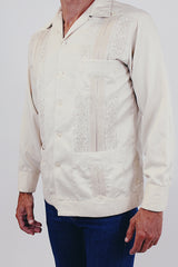Vintage men's long sleeve embroidered shirt side