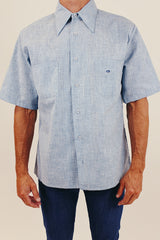 Vintage men's short sleeve chambray shirt