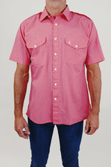 Pink Vintage Men's Short Sleeve Shirt