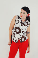 vintage short sleeve blouse front