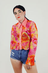 floral sheer blouse front