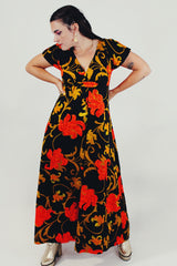 vintage maxi floral dress front