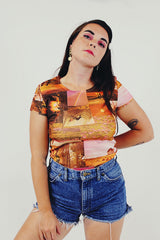 vintage short sleeve printed tee front