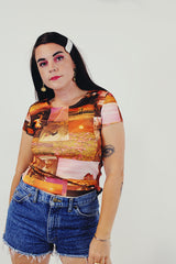 vintage short sleeve printed tee front