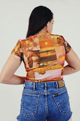 vintage short sleeve printed tee back