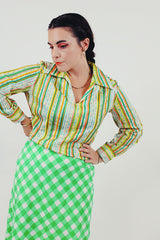 vintage striped blouse long sleeve front