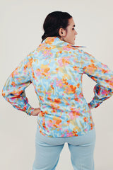 retro pastel vintage button up blouse back