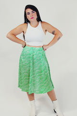 Green Printed Skirt