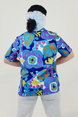 vintage paisley half button blouse back