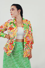 vintage floral long sleeve open front