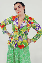 vintage floral lightweight blazer front