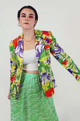 vintage floral lightweight blazer open front