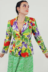 vintage floral lightweight blazer front