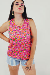 vintage ditsy floral top front