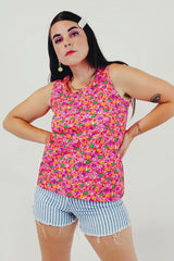 vintage ditsy floral top front