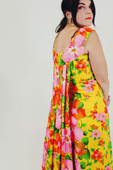 vintage floral hawaiian dress back