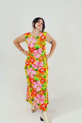 vintage floral hawaiian dress front