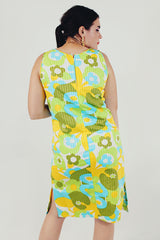 vintage floral shift dress back