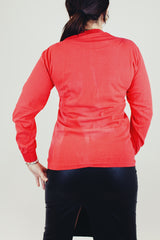 long sleeve red tee with sports incorporated 88 written on front