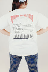 short sleeve white 1988 grateful dead vintage tour tee with front and back graphic