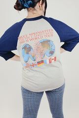 vintage 80's bruce springsteen baseball tee t-shirt graphic on front and back