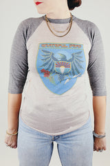 vintage 1983 grateful dead baseball tee grey with graphic on front and back