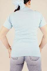 short sleeve blue 1981 world tour air supply vintage t-shirt with graphic on front