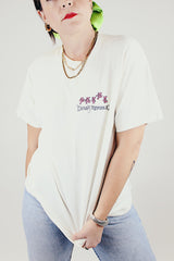 1987 vintage grateful dead tee with small graphic on front left chest and larger graphic on back