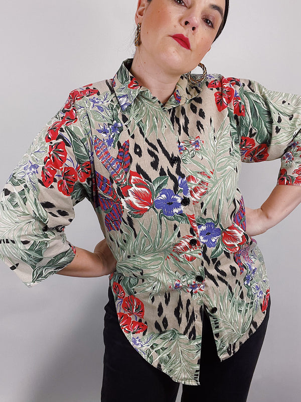 jungle print blouse