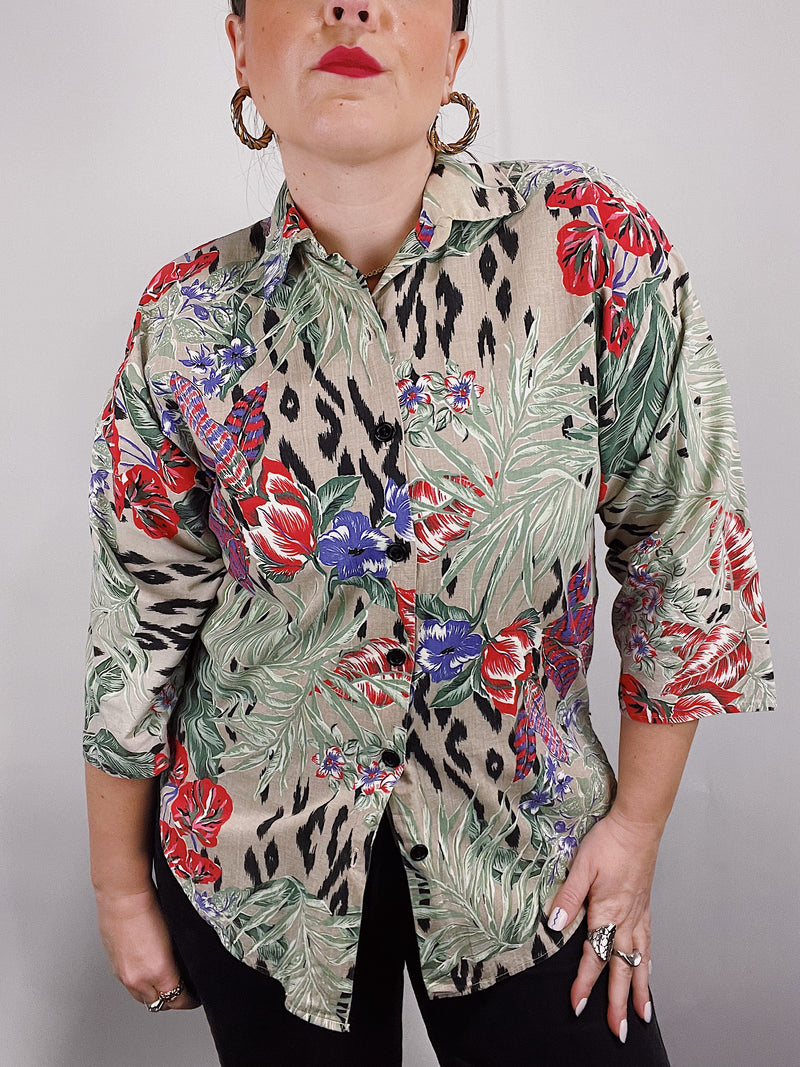 jungle print blouse