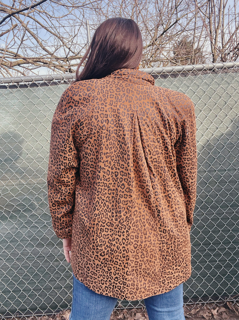 Suede Leopard Print Jacket