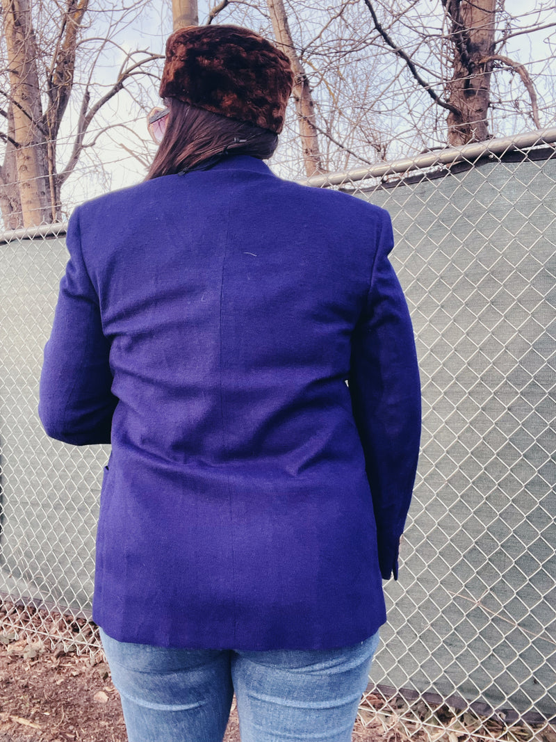 purple wool blazer