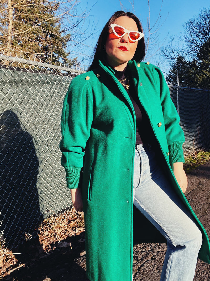 Turquoise Wool Coat