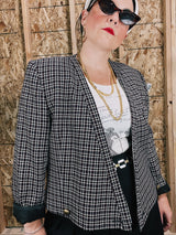 1990's checkered cropped blazer 