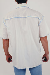 Men's vintage embroidered button up back