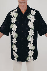 Men's vintage Hawaiian print button up front