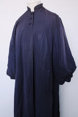 Women's vintage 1960's Ivan-Frederics Original, Made in California short sleeve long length purple eggplant colored duster jacket.