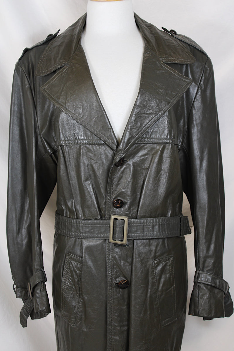 Knee Length Leather Coat Womens G-III Genuine Black Leather