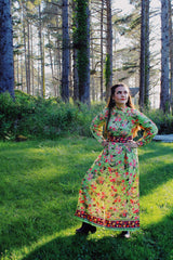 Long Sleeve Floral Maxi Dress with Mock Neck