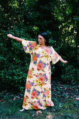 Floral Printed Maxi Dress with Bell Sleeves