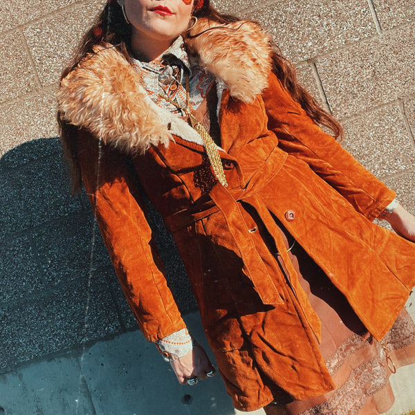 1970's Suede & Fur Trim Coat | Live Forever Vintage
