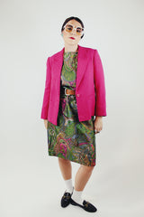 long sleeve pink wool blazer pendleton 1980's