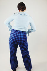 blue wool plaid pendleton pants vintage 1980's