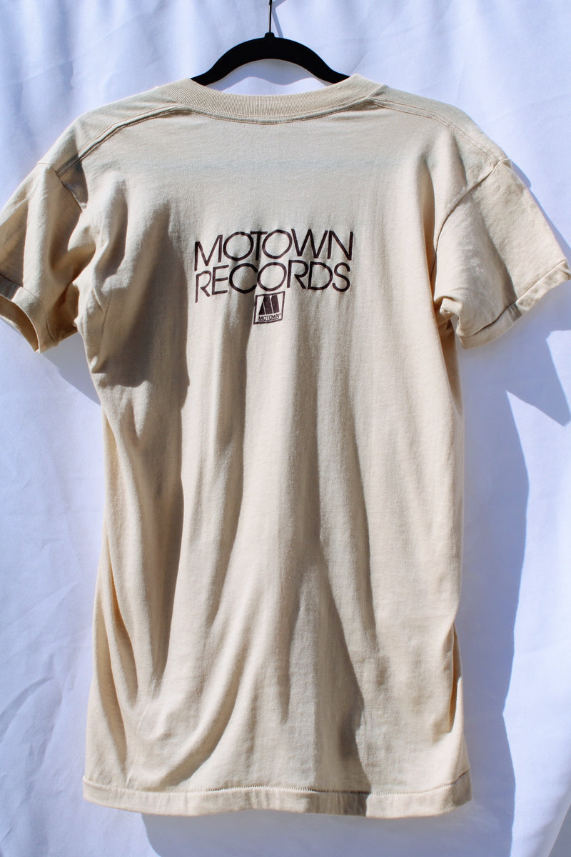 short sleeve tan t-shirt vintage 1976 jermaine jackson from motown records