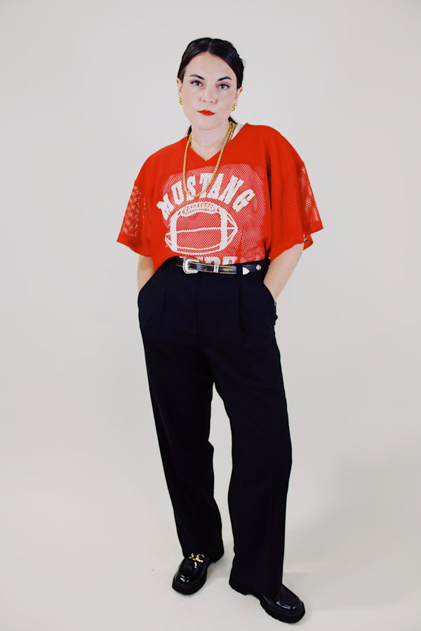 red mesh vintage football jersey 