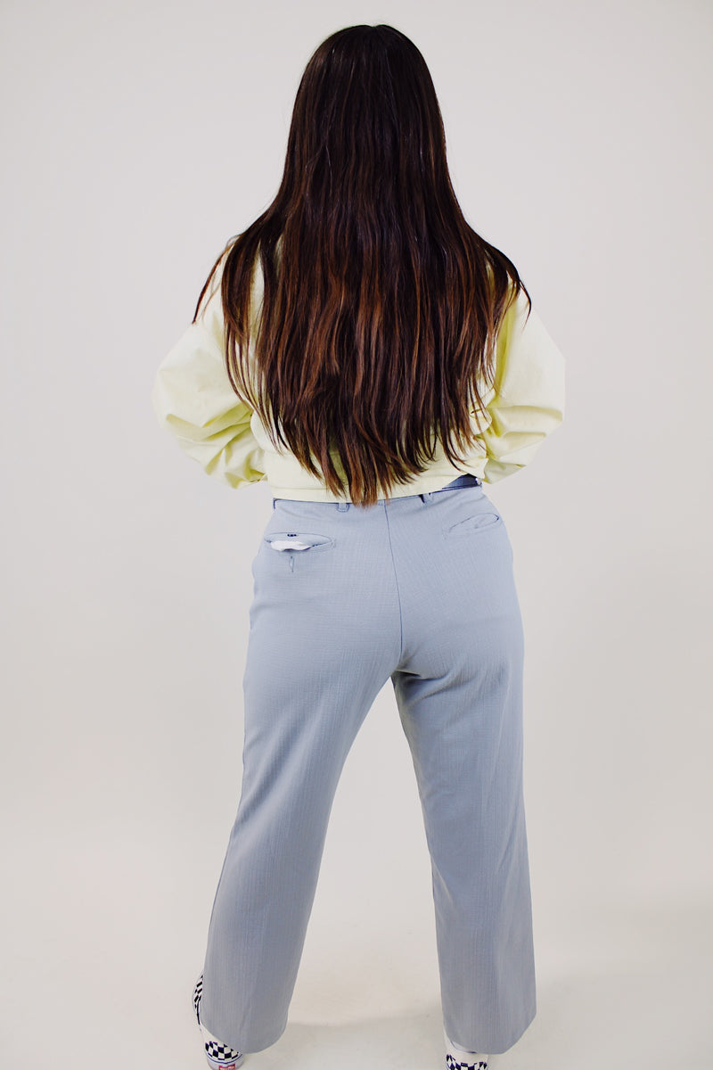 polyester grey pants vintage 1970's