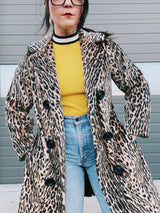 Leopard Print Faux Fur Coat