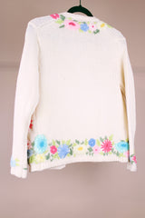 Floral Wool Open Cardigan